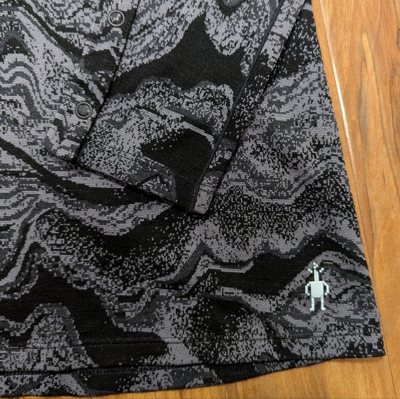 Smartwool Merino Sport 250 Baselayer Women's XS Black Charcoal Grey Pattern EUC - Picture 3 of 5